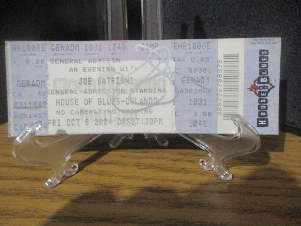 JOE SATRIANI authentic signed autographed ticket stub