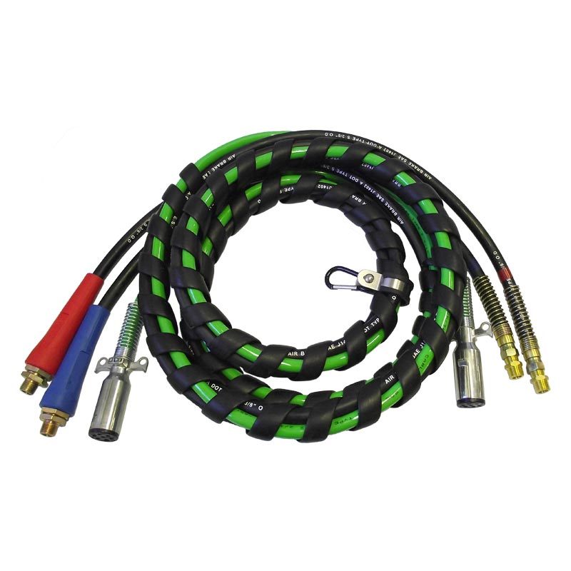 13.5ft 3-In-1 Rubber Air Hose and ABS Electrical Cable Wrap