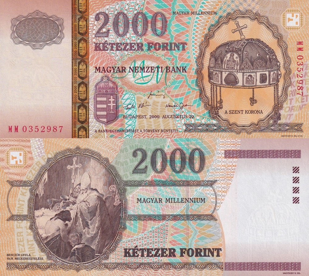 Hungary 2000 Forint 2000 P 186 UNC Commemorative With Folder