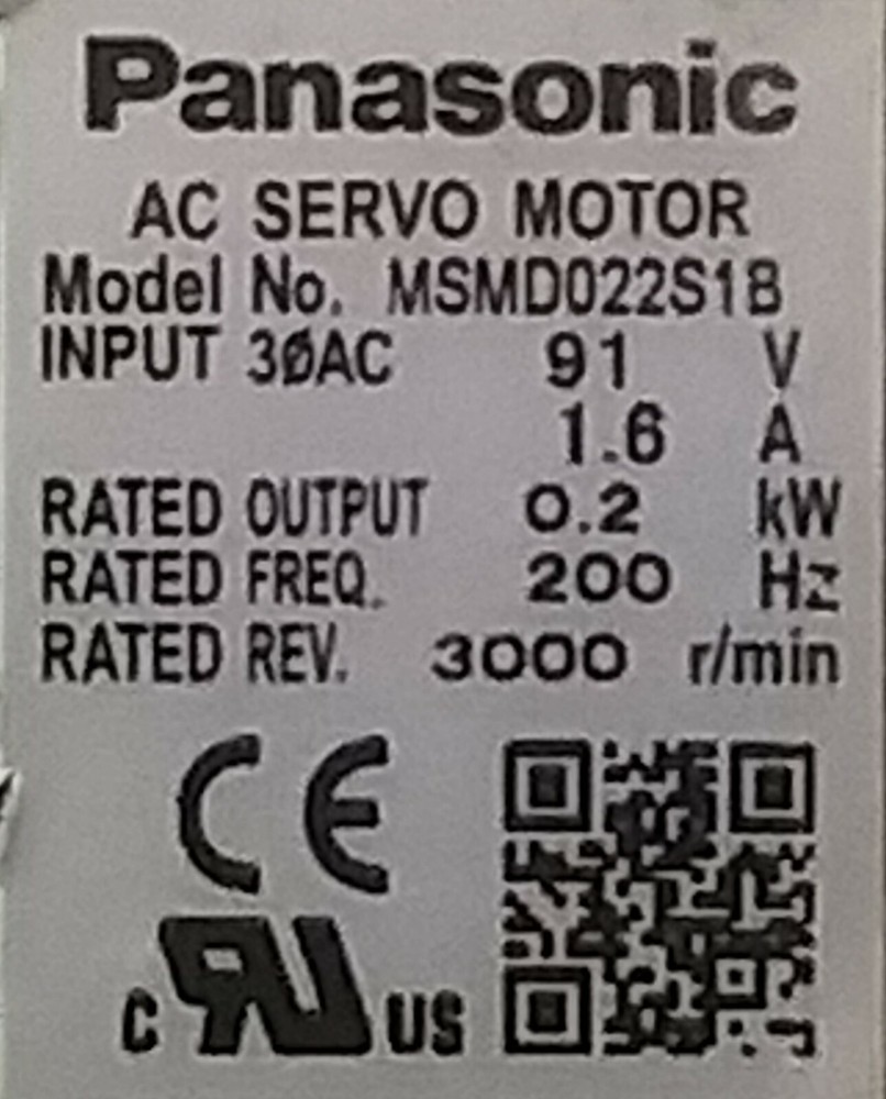 PANASONIC MSMD022S1B AC SERVO MOTOR,