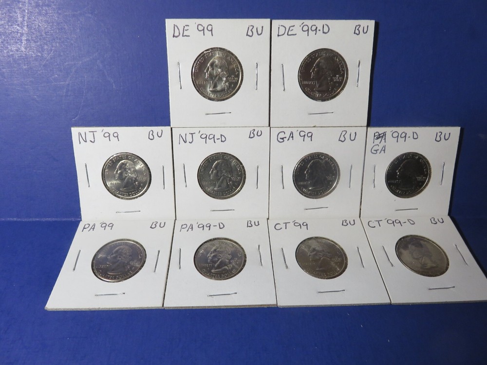 1999-P+D UNCIRCULATED STATE QUARTERS FROM ROLLS ~ 207-4