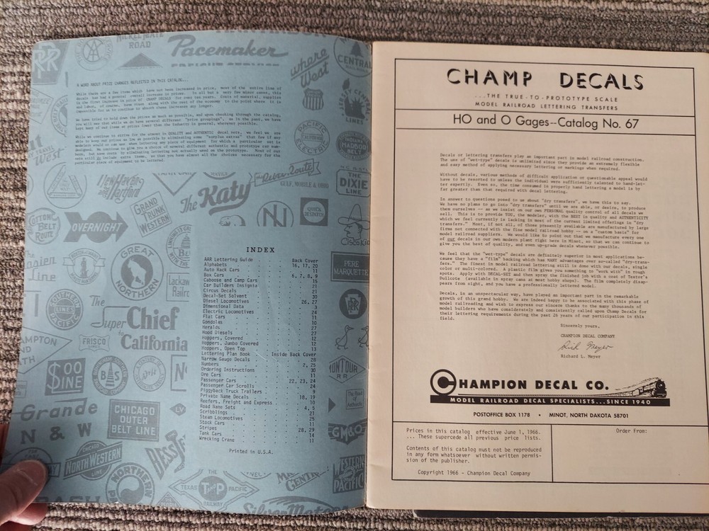 Champ Decals Catalogs #67 And #71