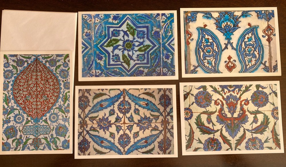 Turkish Tile (5) Blank Note Cards  Envelope Istanbul Topkapi Turkey
