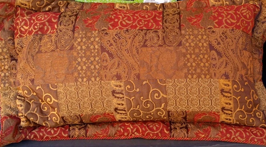 Croscill (2) Pair Pillow Shams Reds Gold Rust 43"X27" Boho Baroque