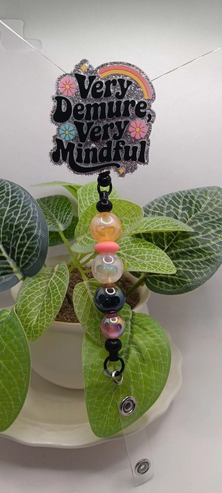 So Mindful Acrylic Rectractable Badge Reel