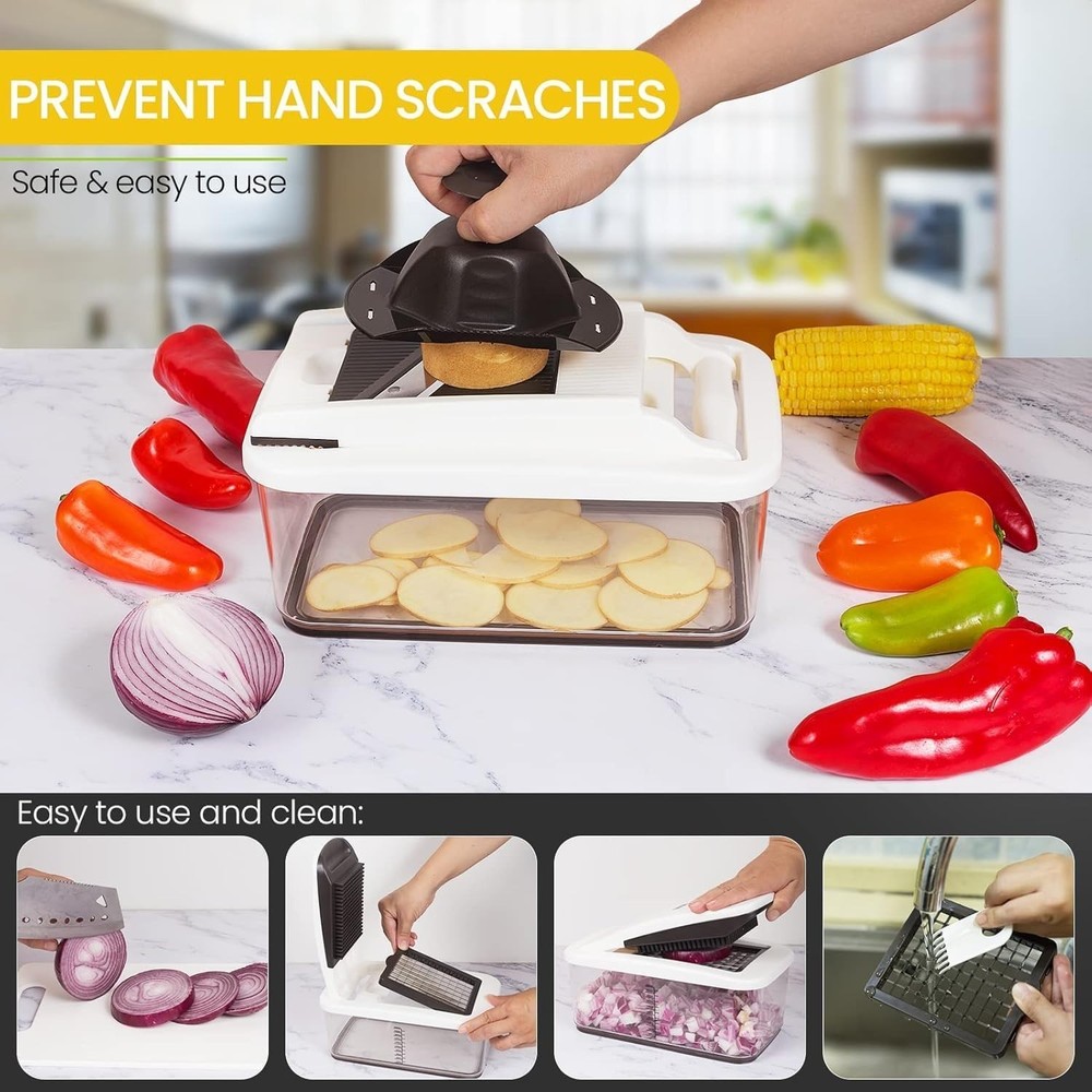 Vegetable Chopper, Extra Large Chopper Vegetable Cutter, Multifunctional 10-i...