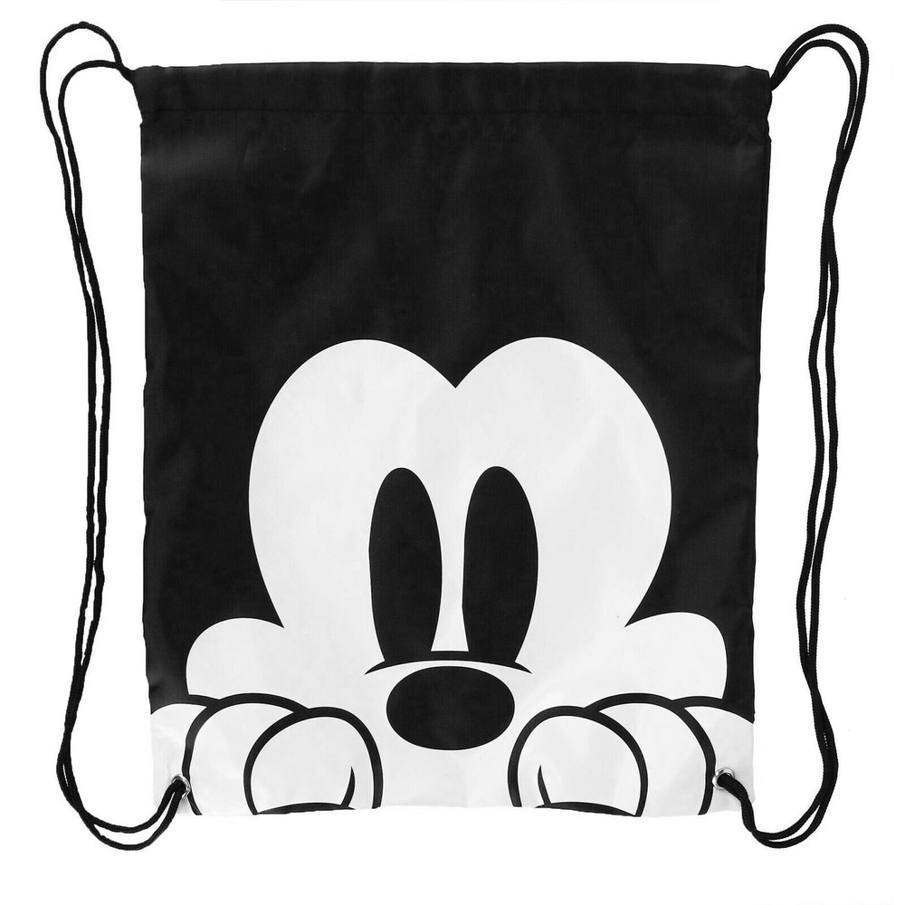Mickey Mouse Black And White Drawstring Bag Black