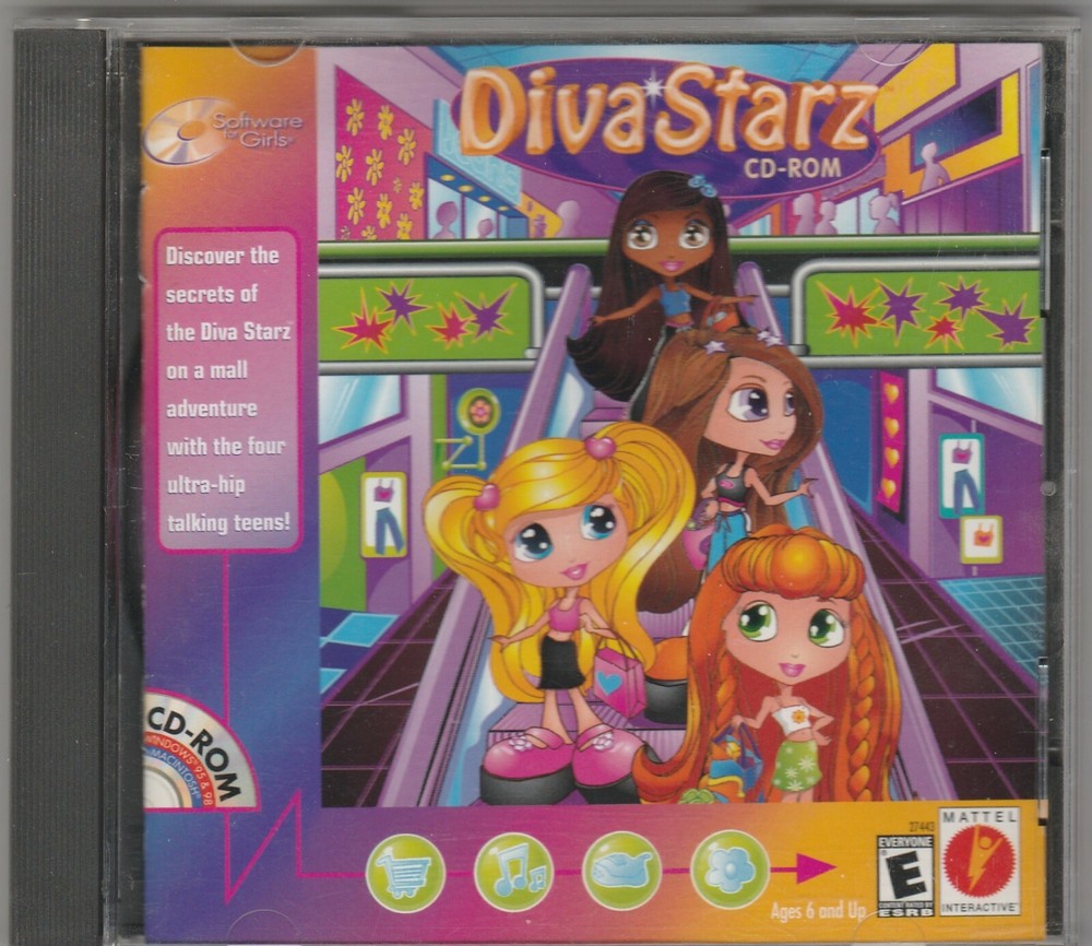 Diva Starz CD-Rom by Mattel Interactive WIN 95/98 & MAC ~ 2000