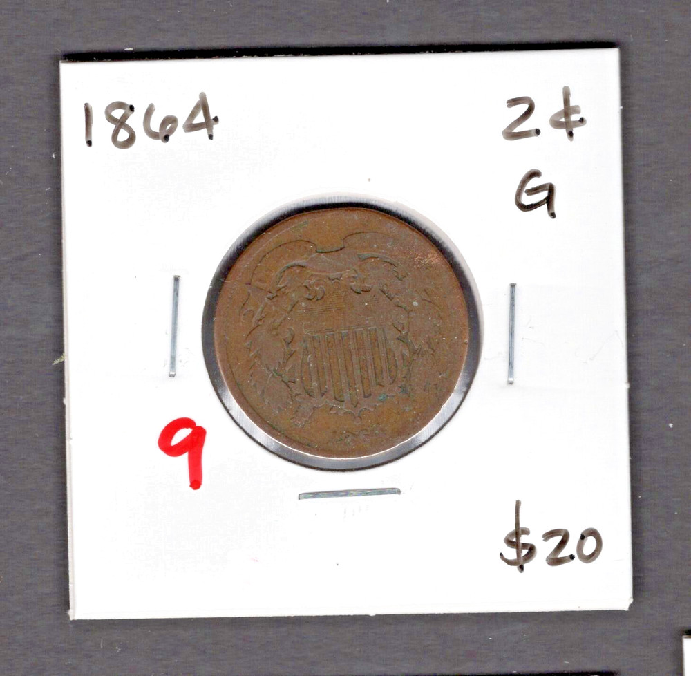 1864- Two Cent Piece- G
