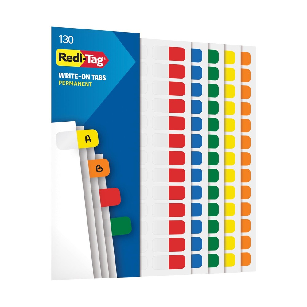 Redi-Tag Write-On Tabs, Permanent Adhesive Index 130 Primary