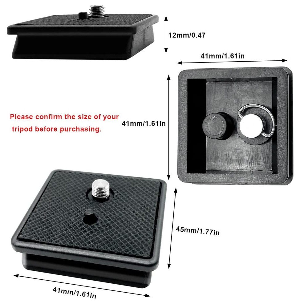 2-Pack 41mm Tripod Quick Release Plate QR Camera Mounting Adapter 1 5/8"