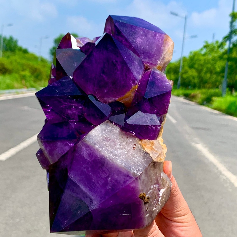 7.2LB Natural Amethyst geode quartz cluster crystal specimen Healing