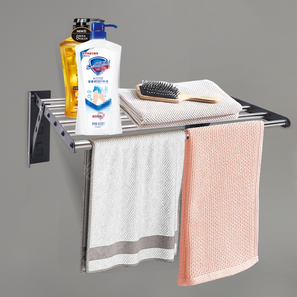 Wall Mount Drying Rack Retractable Folding Dryer Hanger Laundry Clothes Rack