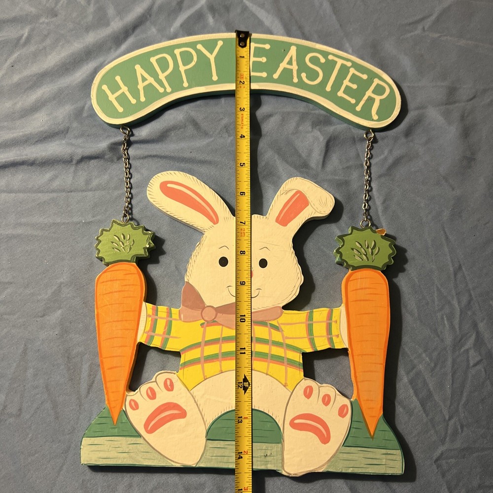 happy easter and spring hanging wall signs 2pk