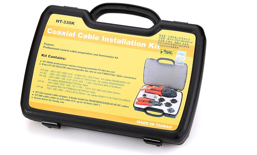 HT-330K Portable Network Tool Kit with Crimper, Stripper & Accessories