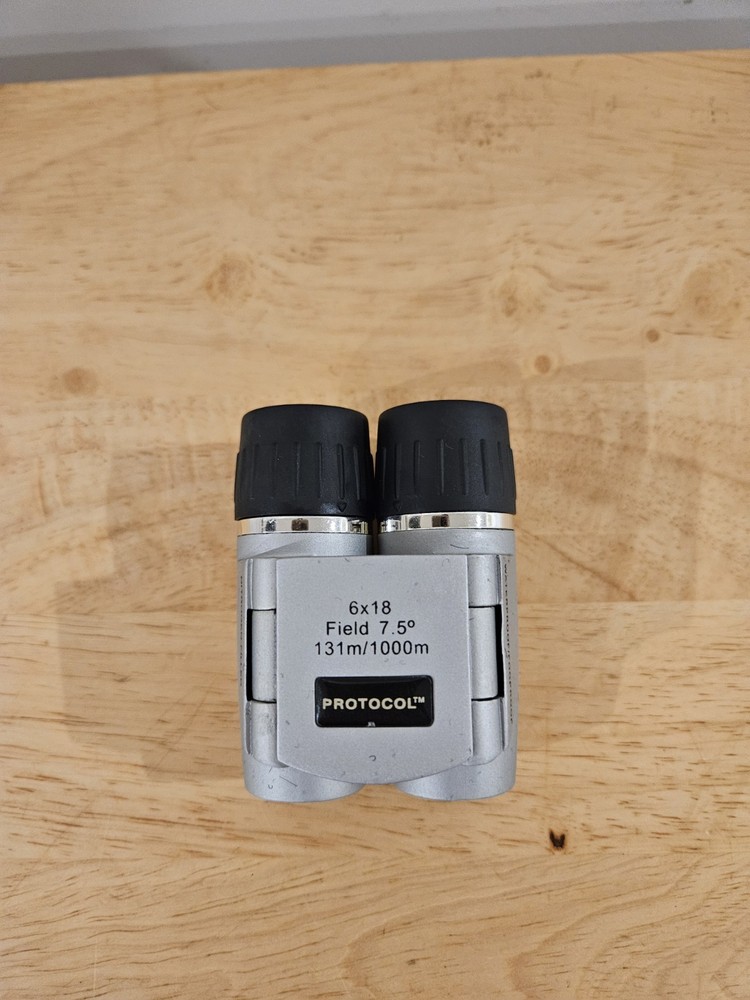 Compact Protocol 6x18 Fixed Focus Binoculars W/ Case