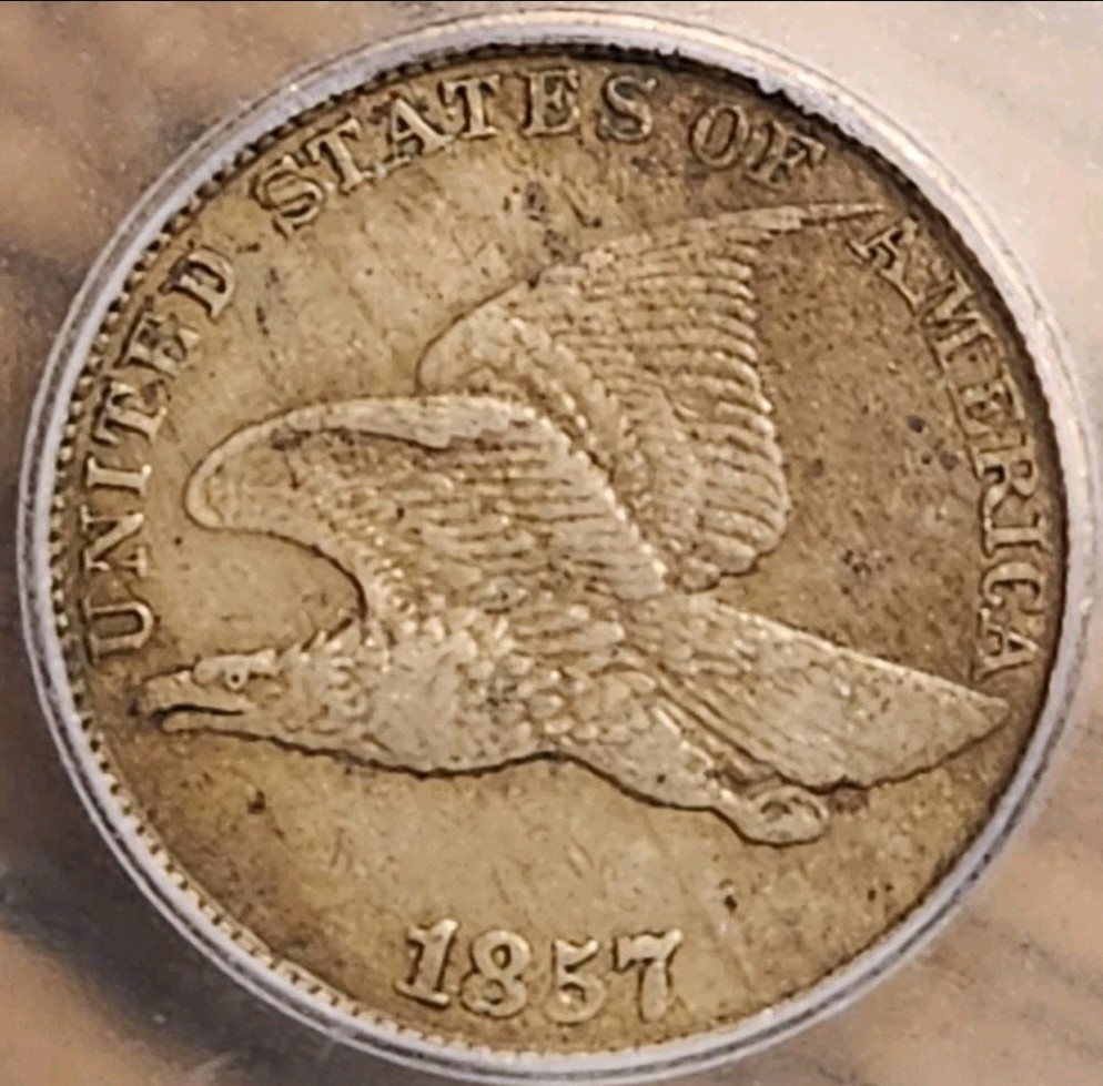 1857 Flying Eagle Cent ICG AU50 #3793