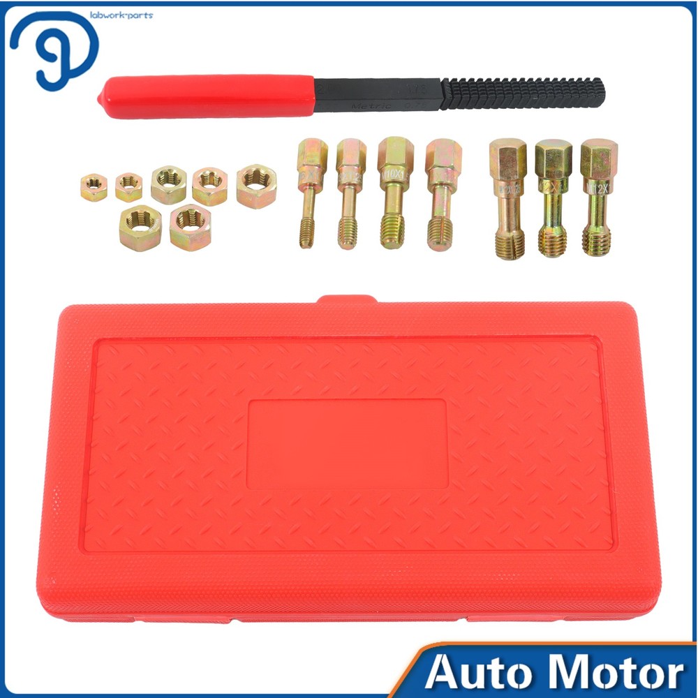 15-Piece Metric Thread Chaser Set M6 M8 M10 M12 Thread Restorer Tool Thread Set