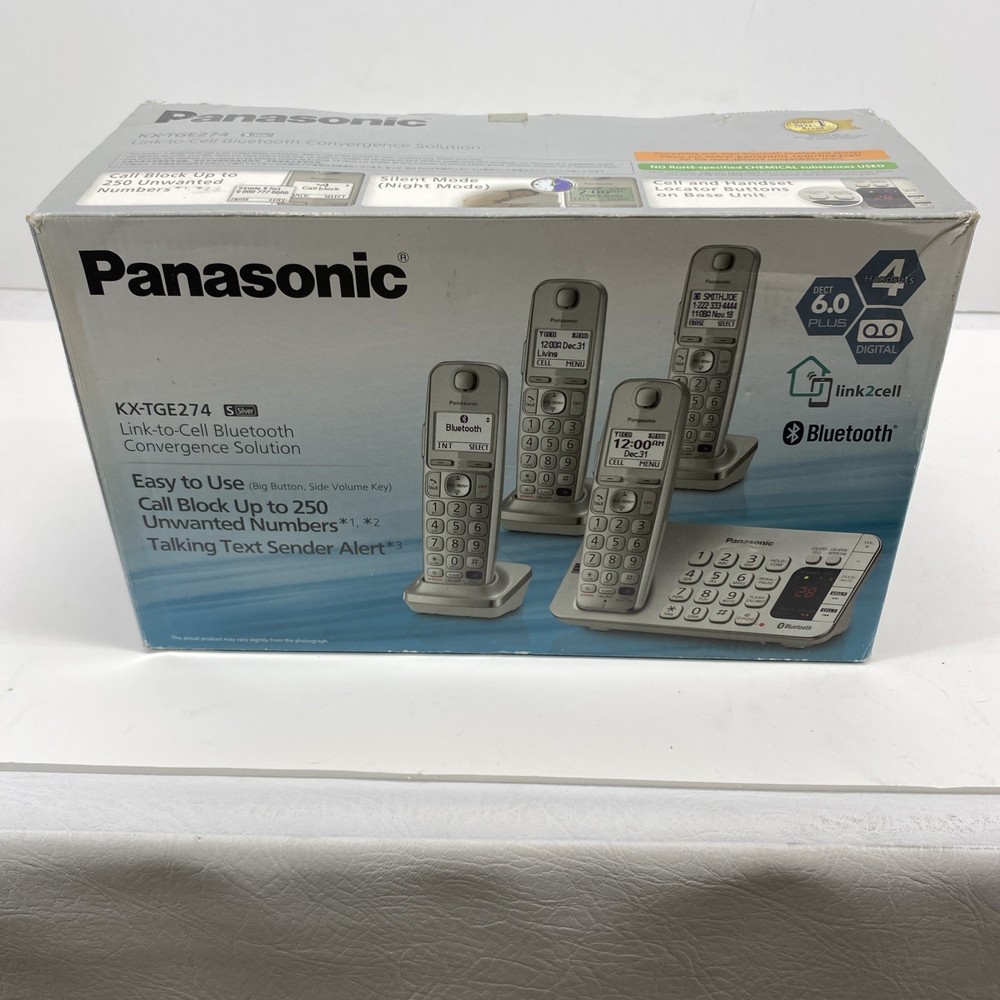 NOB Panasonic KX-TGE274 Link To Cell Bluetooth Convergence Solution Phone System