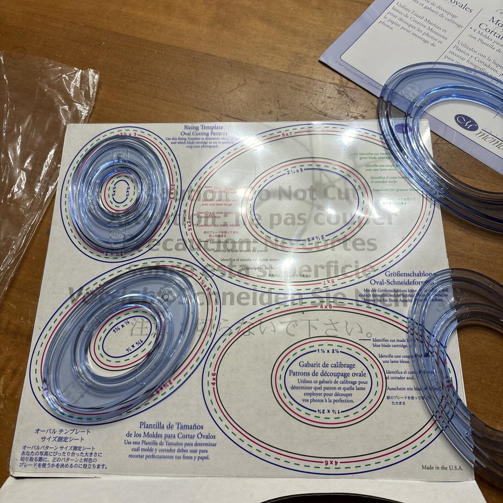 Creative Memories 4 Oval Set Pattern Custom Cutting System with Templates