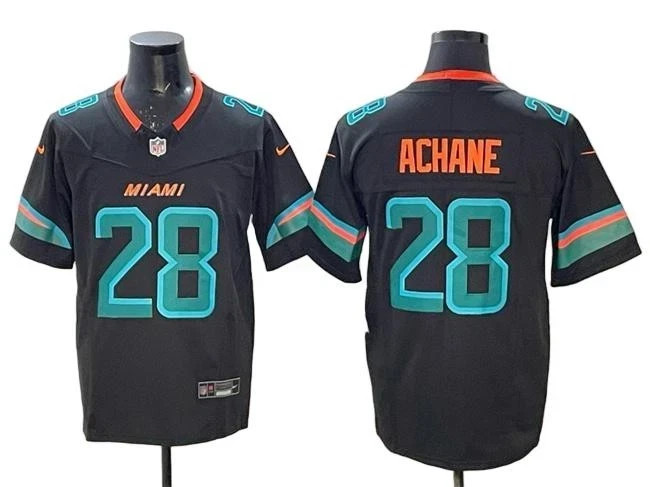 [ All Stitched ] Men's Dolphins #28 De’Von Achane 2025  Jersey