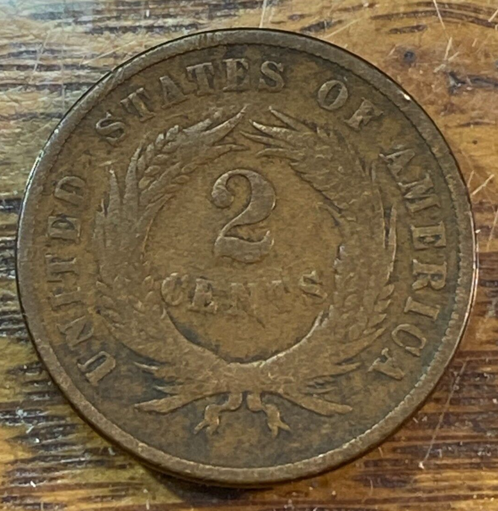 1868 Two Cent Piece Nice Original VG/Fine CHRC