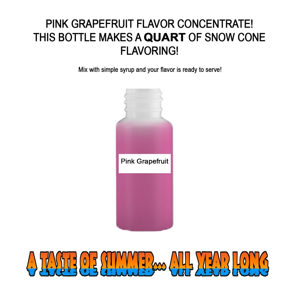 PINK GRAPEFRUIT MIX SNOW CONE/SHAVED ICE FLAVOR CONCENTRATE MAKES 1 QUART