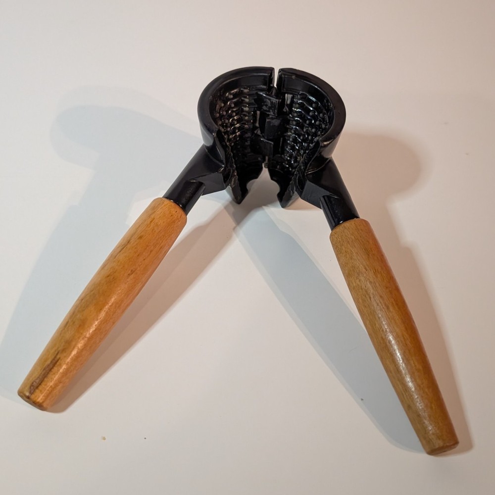 Vintage German Nutcracker Wood Wooden Handle, Study Handheld Nut Cracker ,Opener