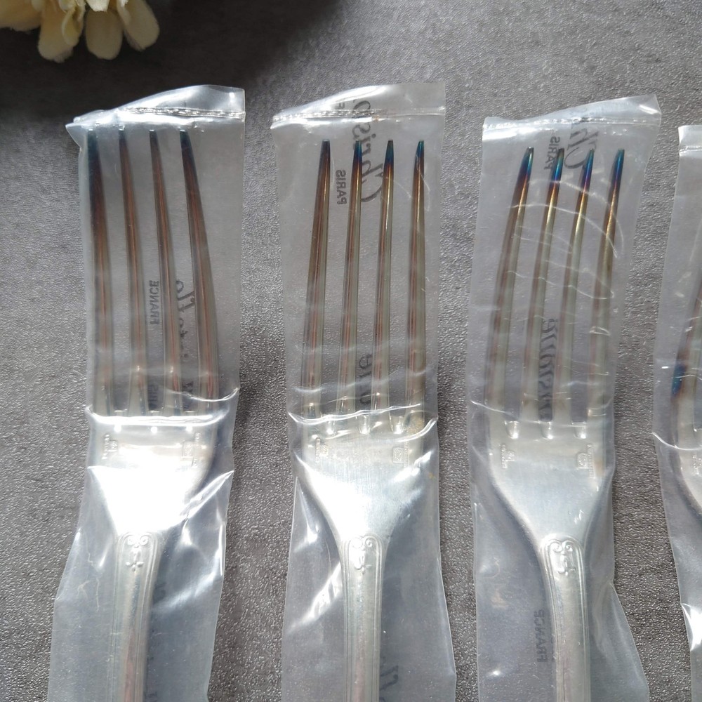 Christofle Malmaison Table Fork Unopened 6pcs Silverplate Flatware Brand New