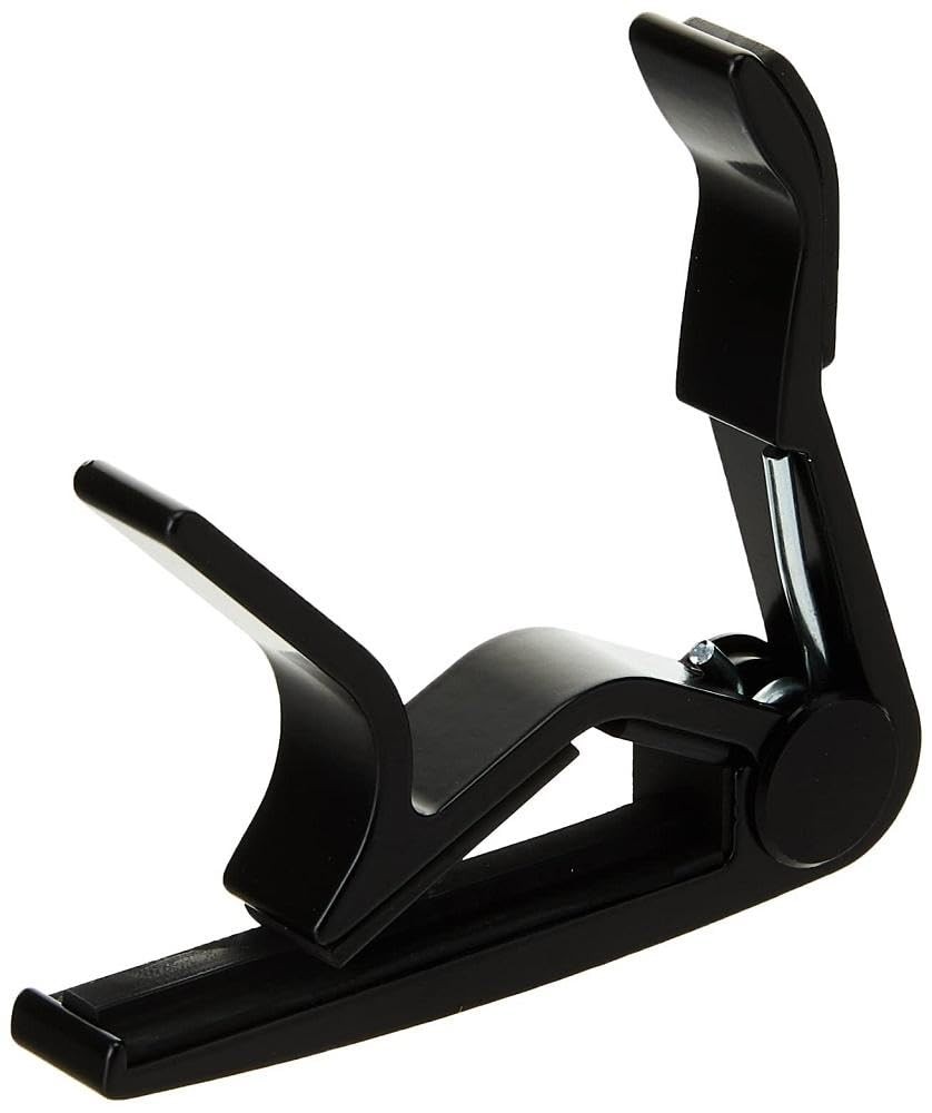 Black Ergonomic Guitar Capo with Padded Handle for Easy Key Changes
