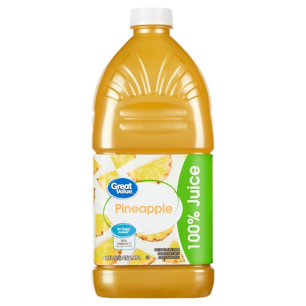 (2 pack) Pineapple 100% Juice, 64 fl oz