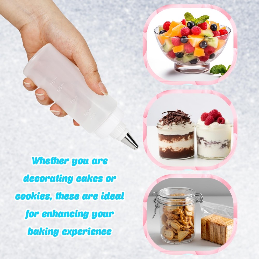 9 Pcs6 Plastic Squeeze Applicator Writer Bottles Cookie Icing Bottles Cake S