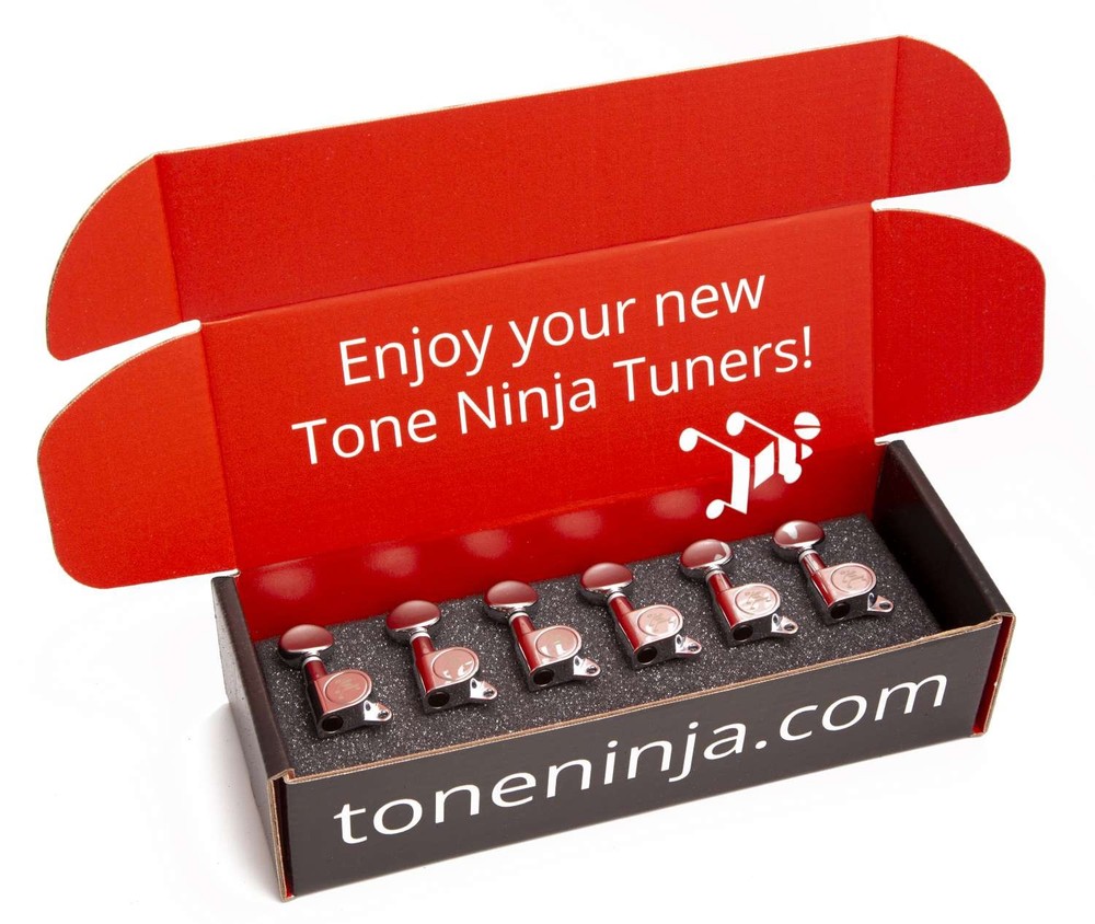 Genuine Tone Ninja Tuners, 6 Inline, Butterbean Button, Chrome