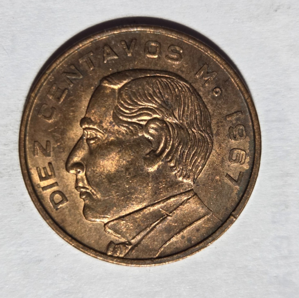 1967 Mexico Diez 10 Centavos