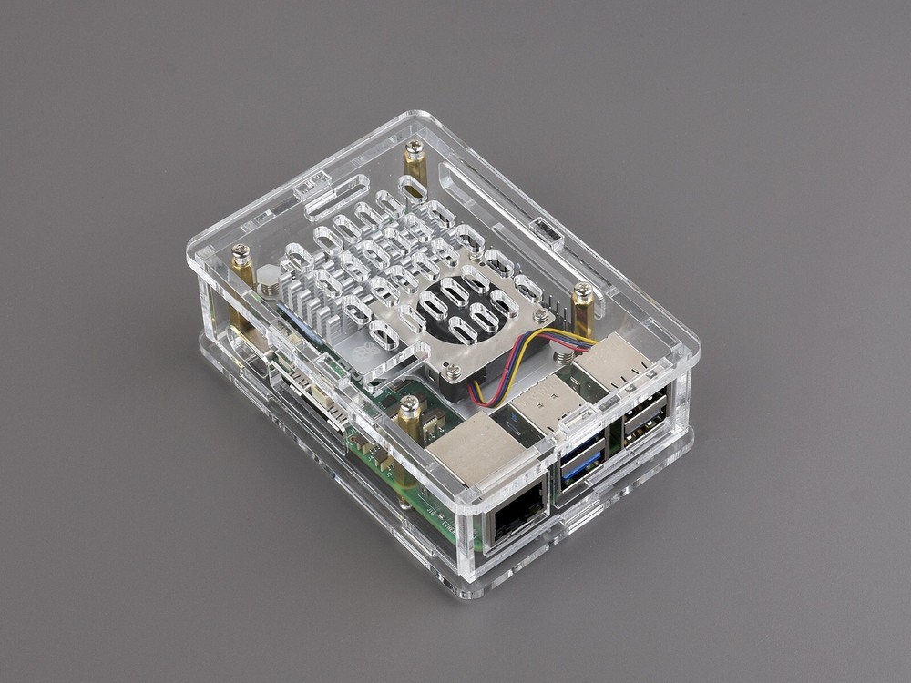 Waveshare Clear Acrylic Case for Raspberry Pi 5 installing Active Cooler