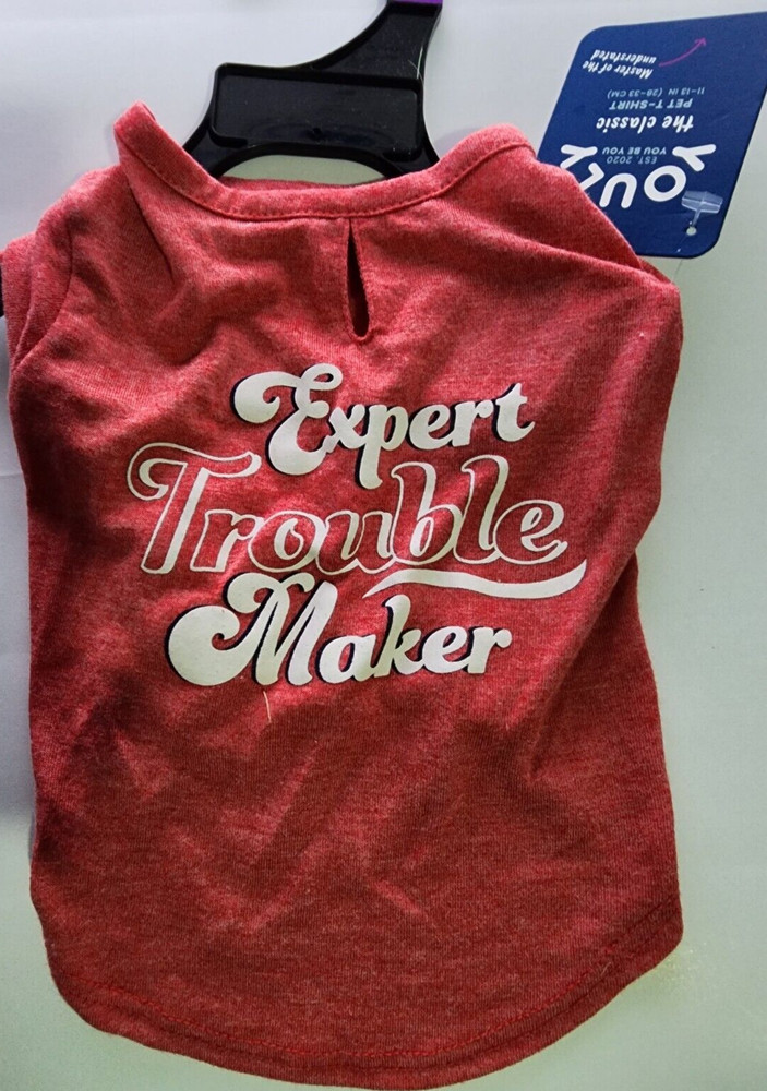 YOULY Expert Troublemaker Dog Tee, Small
