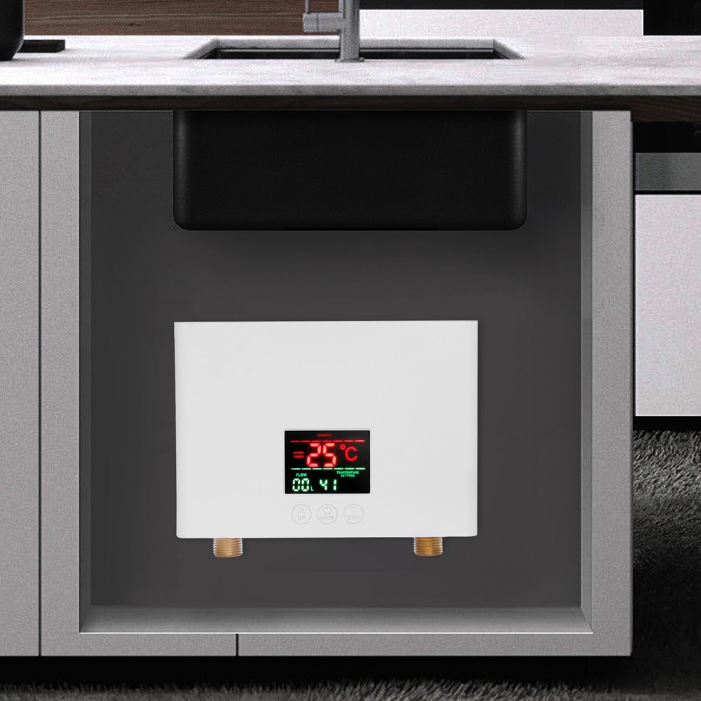 Kitchen Electric Hot Tankless Water Heater Shower Instant Boiler Bathroom 110V