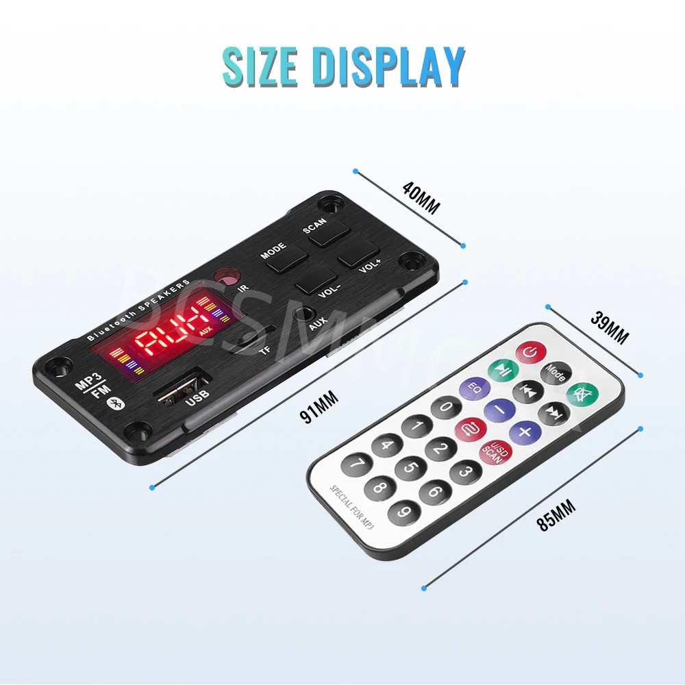 50W Car FM Radio Module Bluetooth Speaker MP3 Decoder Board USB TF FM Player