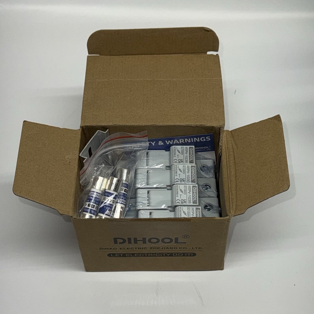 4 Pcs DIHOOL 15 Amp Inline Fuse Connector Fuses Holder For Solar Panel