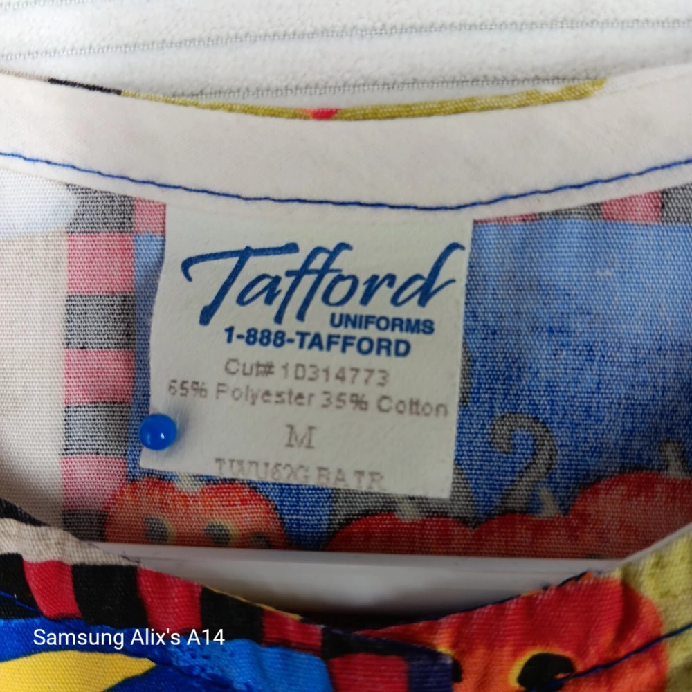 Tafford Halloween Long Sleeve Scrub Top Medium Snap Front
