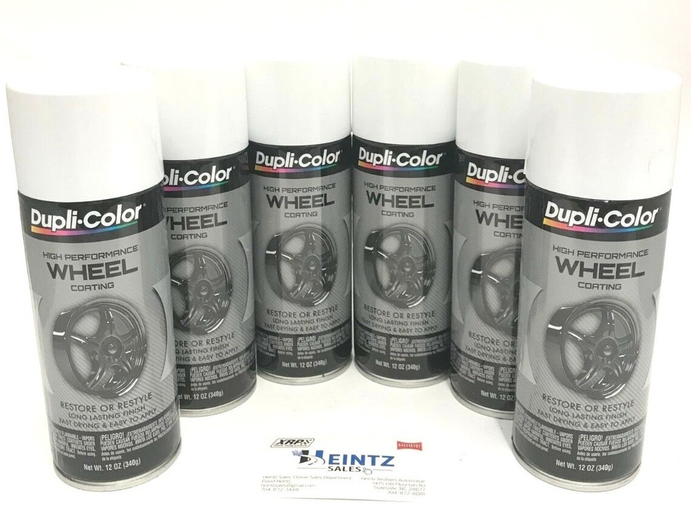 Duplicolor HWP100(6pack) High Performance WHITE Wheel & Rim Coating/Paint 11oz.