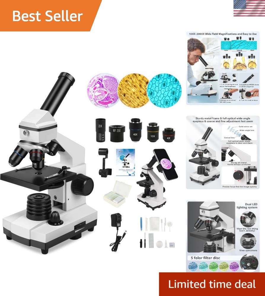 Microscope for Adults Professional 4x 10x 40x 2000X Objective Lenses Replacement