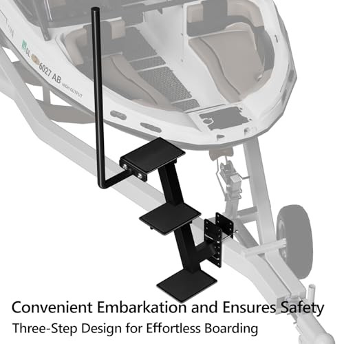 Trailer Step with Handle，Three-Step Universal Three Step Boat Trailer Step