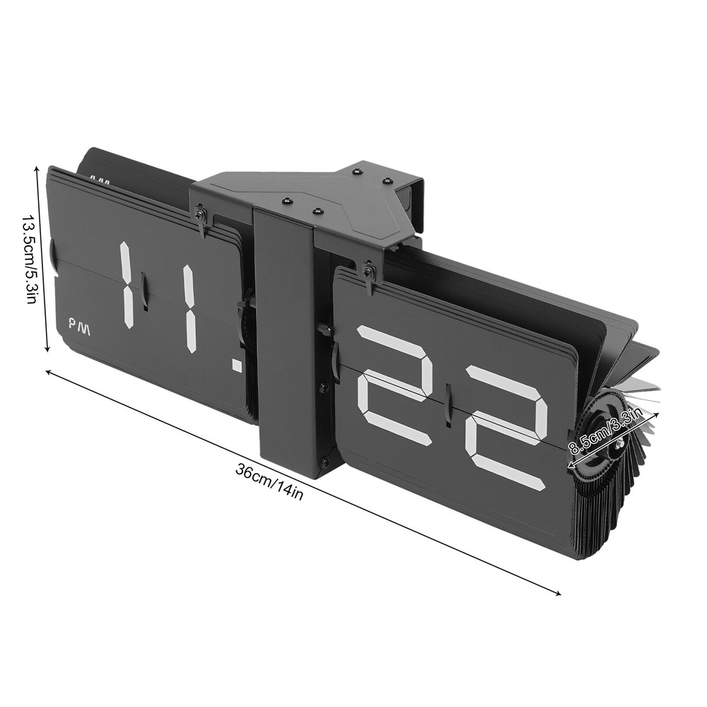 Wall Clock Tabletop Flip Clock Battery Operated Digital Display Screen New