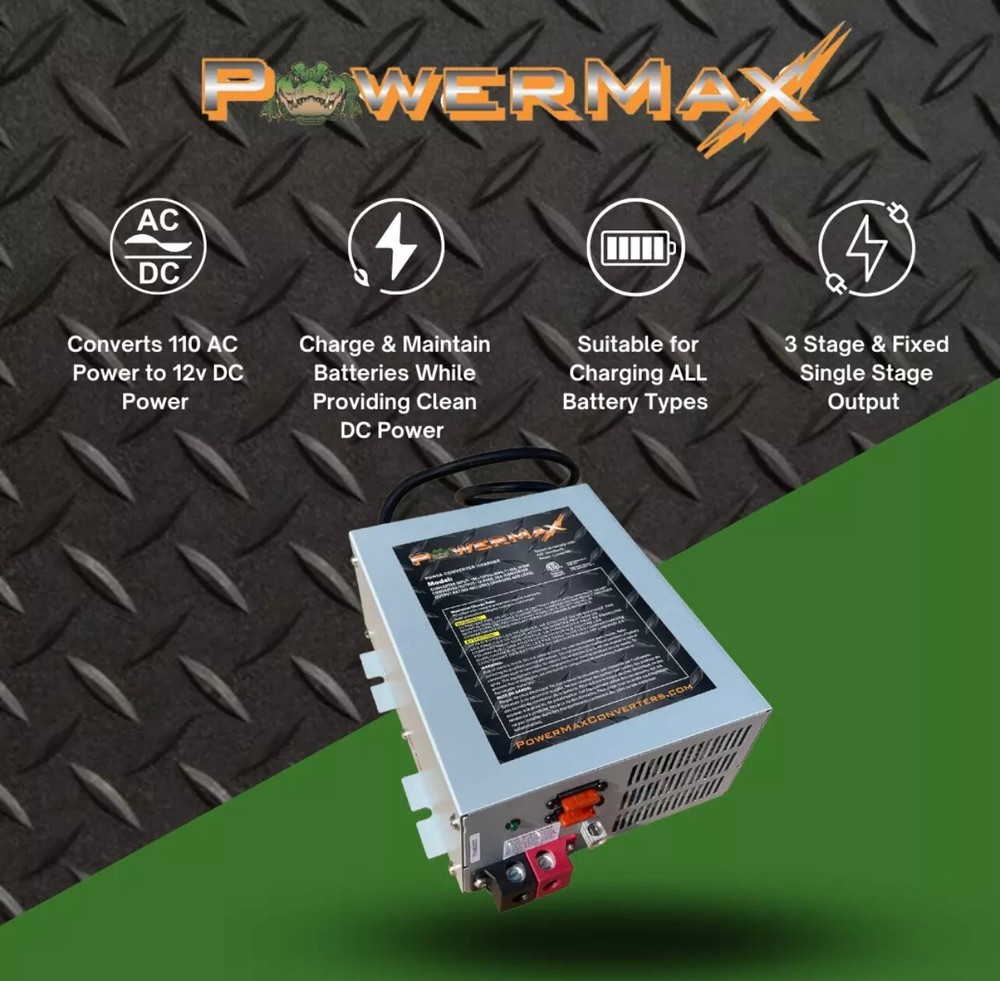 PM3-75LK PowerMax 75 Amp Power Converter 12 Volt Power Supply with LED Light