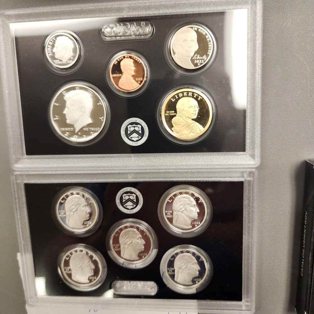 2022 SILVER Proof Set. 10 coin set. With COA