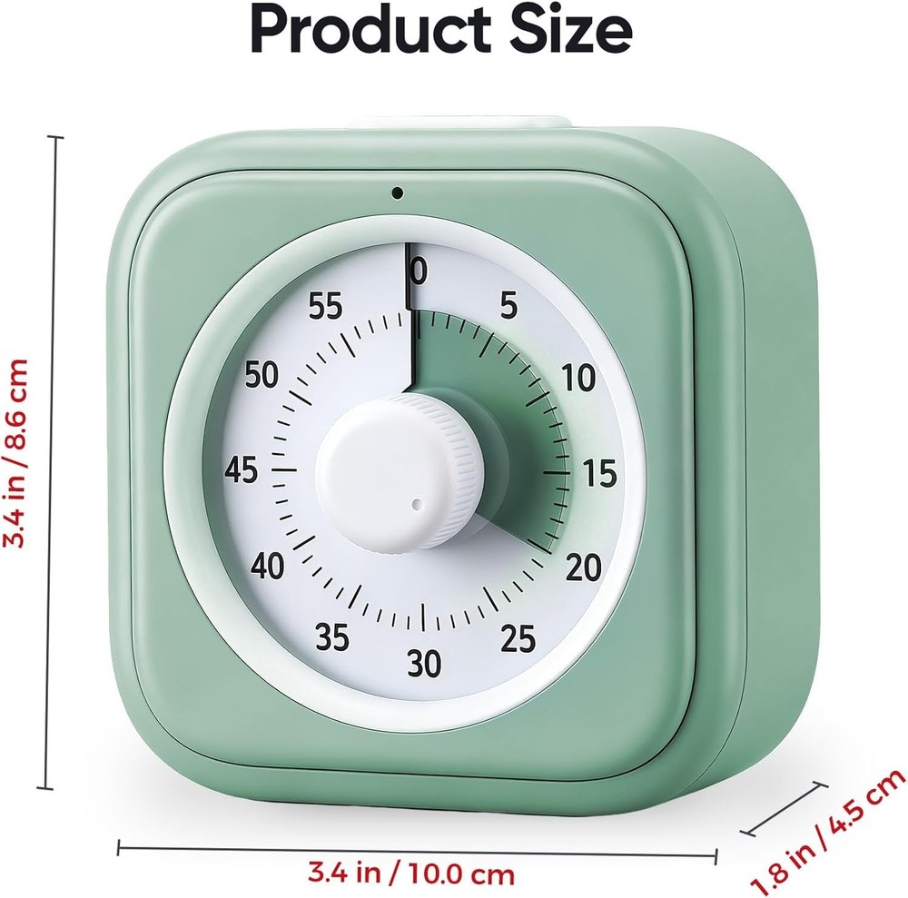 60 Minute Visual Timer for Kids, Silent Countdown Clock, Time Management Tool...
