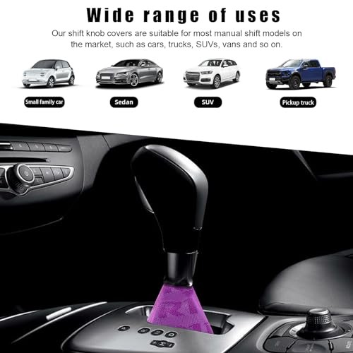 Car Shift Knob Dust Cover, Shift Boot Cover, Hyper Fabric Purple