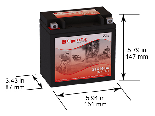 Honda STX14-BS Replacement Motorcycle Battery by SigmasTek