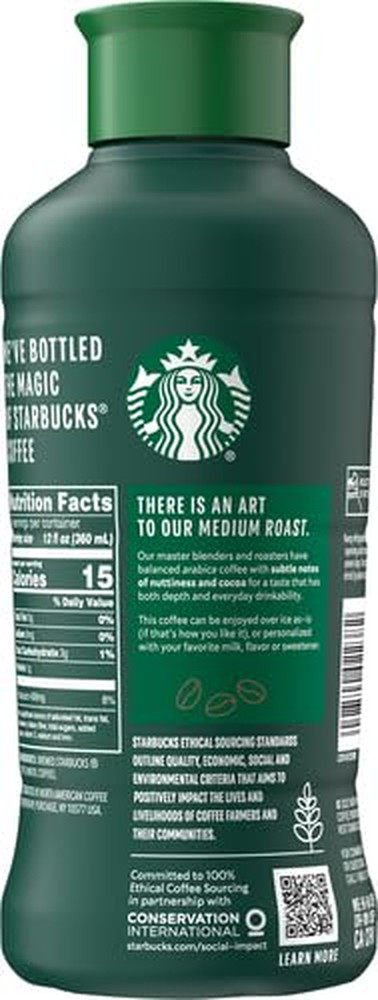 Medium Roast Iced Coffee, Black Unsweetened, 48 Fl Oz Bottle